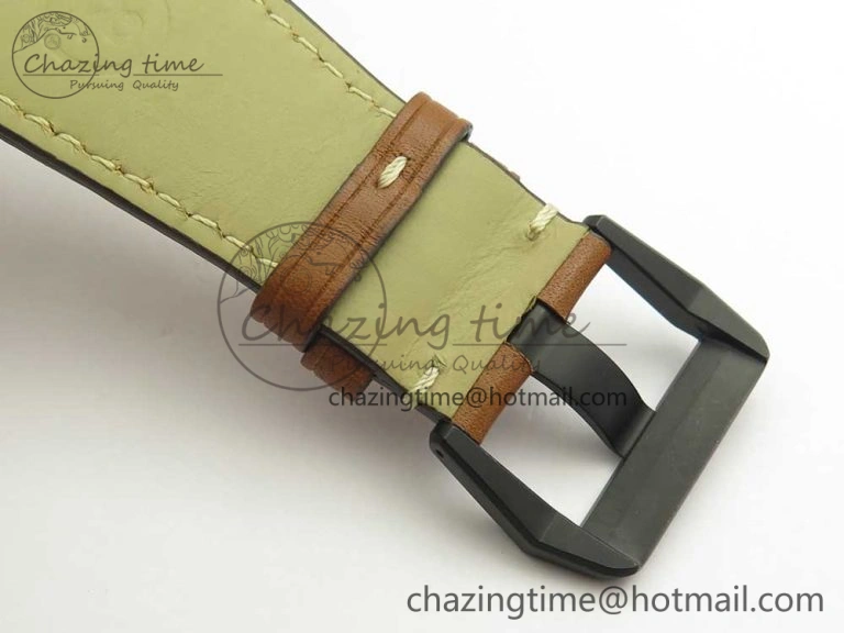 BR 03-94 Chrono PVD Black Dial Yellow Markers on Brown Leather Strap A7750 (Free Nylon Strap) Lightweight 4869
