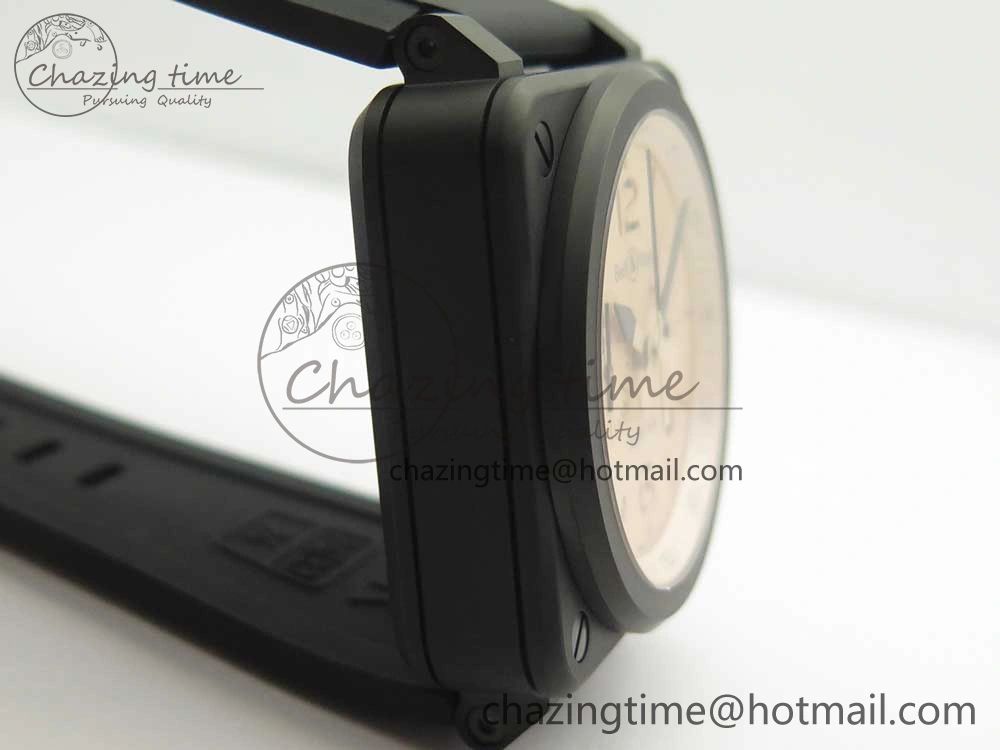 StreetReady BR 03-94 Chrono PVD Brown Dial Black Markers on Black Rubber Strap A7750 (Free Nylon Strap) 4867