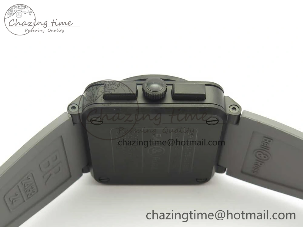 BR 03-94 Chrono PVD Gray Dial Black Markers on Gray Rubber Strap A7750 (Free Nylon Strap) Functional 4871