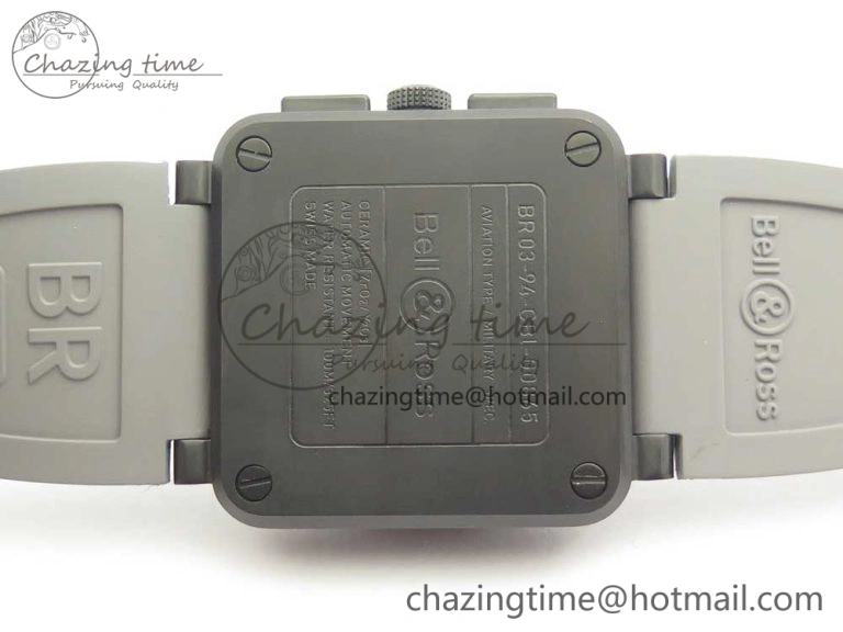 BR 03-94 Chrono PVD Gray Dial Black Markers on Gray Rubber Strap A7750 (Free Nylon Strap) Functional 4871