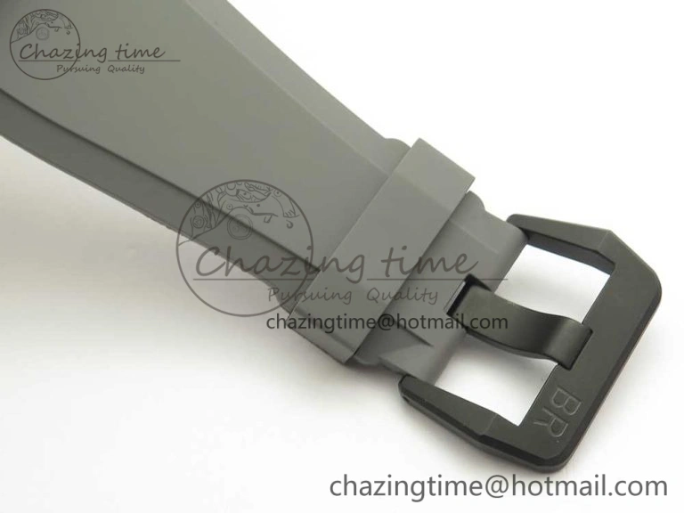 BR 03-94 Chrono PVD Gray Dial Black Markers on Gray Rubber Strap A7750 (Free Nylon Strap) Functional 4871