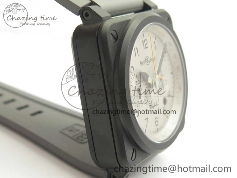 BR 03-94 Chrono PVD Gray Dial Black Markers on Gray Rubber Strap A7750 (Free Nylon Strap) Functional 4871