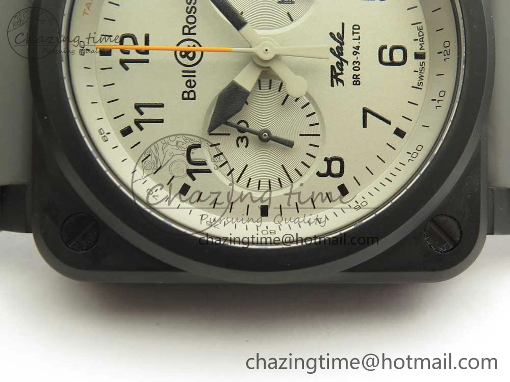BR 03-94 Chrono PVD Gray Dial Black Markers on Gray Rubber Strap A7750 (Free Nylon Strap) Functional 4871