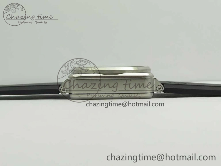 Elegant BR 03-94 Chrono SS Black Dial White Markers on Black Rubber Strap A7750 (Free Nylon Strap) 4872