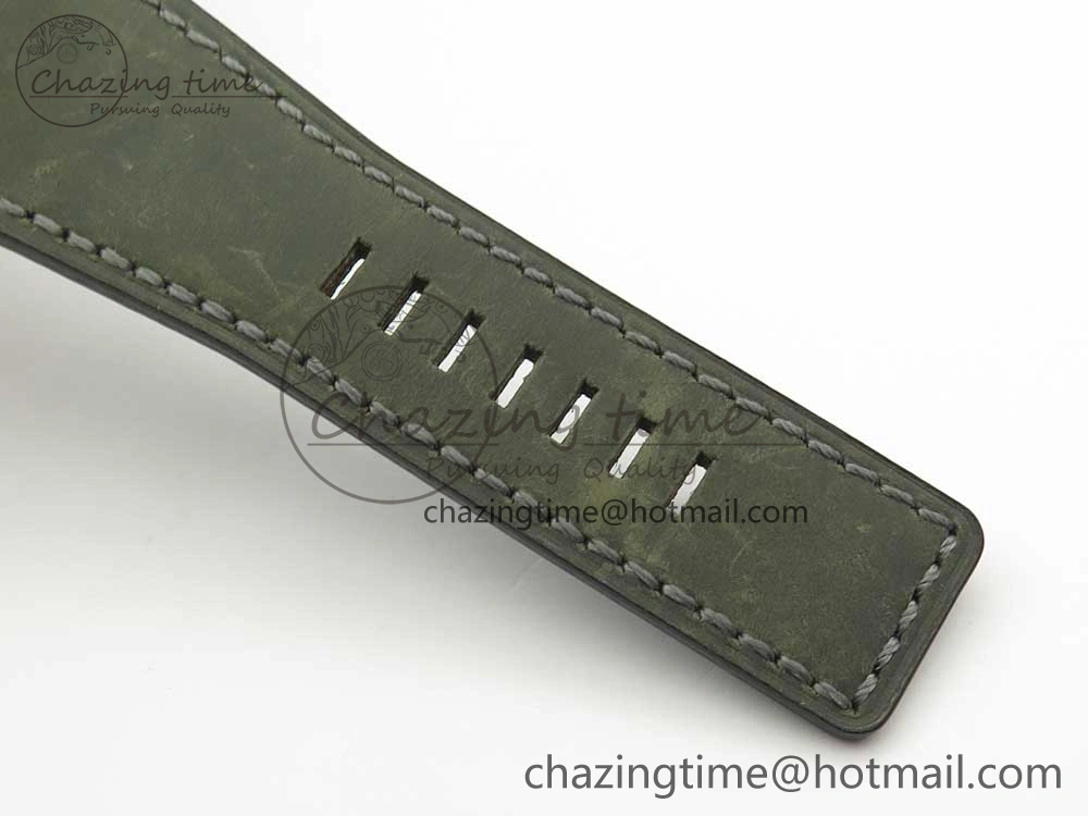 BR 03-94 Horolum Chrono Satin-polished Steel Gray Dial on Gray Leather Strap A7750 (Free Nylon Strap) Efficient 5177