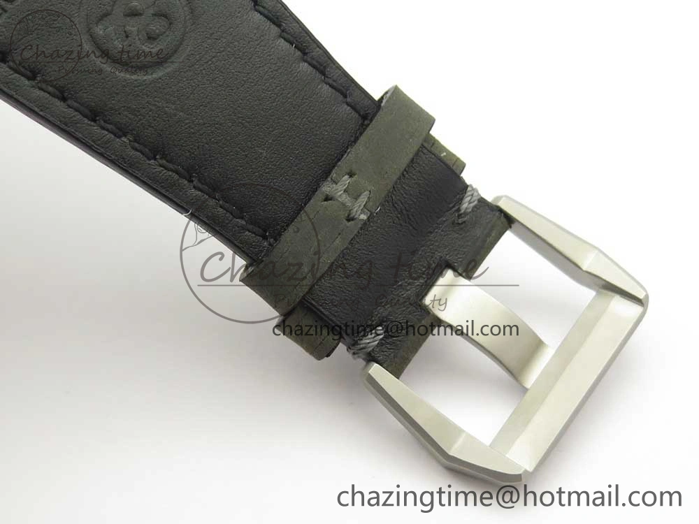 BR 03-94 Horolum Chrono Satin-polished Steel Gray Dial on Gray Leather Strap A7750 (Free Nylon Strap) Efficient 5177