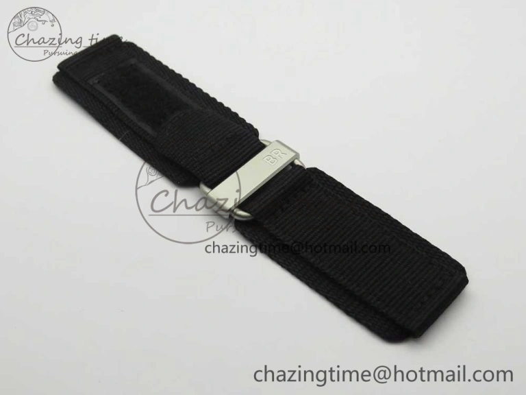 BR 03-94 Horolum Chrono Satin-polished Steel Gray Dial on Gray Leather Strap A7750 (Free Nylon Strap) Efficient 5177