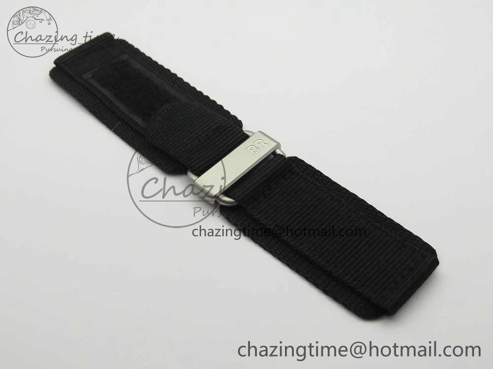 BR 03-94 Horolum Chrono Satin-polished Steel Gray Dial on Gray Leather Strap A7750 (Free Nylon Strap) Efficient 5177