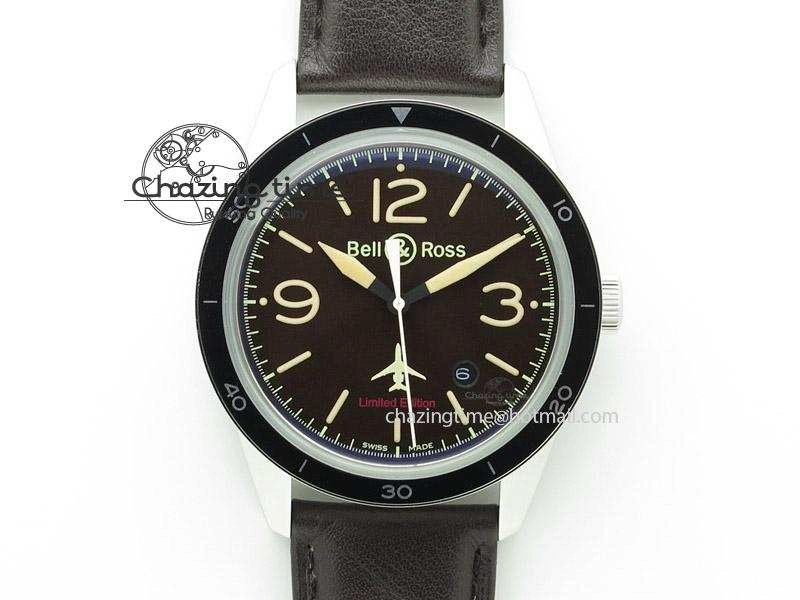 BR 123 Falcon Best Edition On Dark Brown Leather Strap Miyota Breathable 5251
