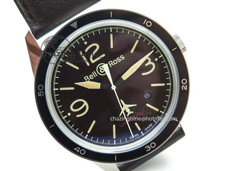 BR 123 Falcon Best Edition On Dark Brown Leather Strap Miyota Breathable 5251
