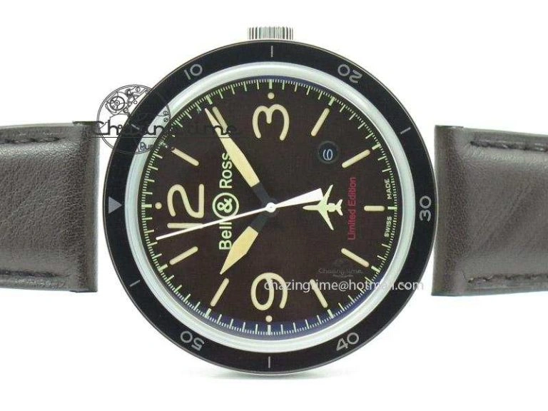 BR 123 Falcon Best Edition On Dark Brown Leather Strap Miyota Breathable 5251