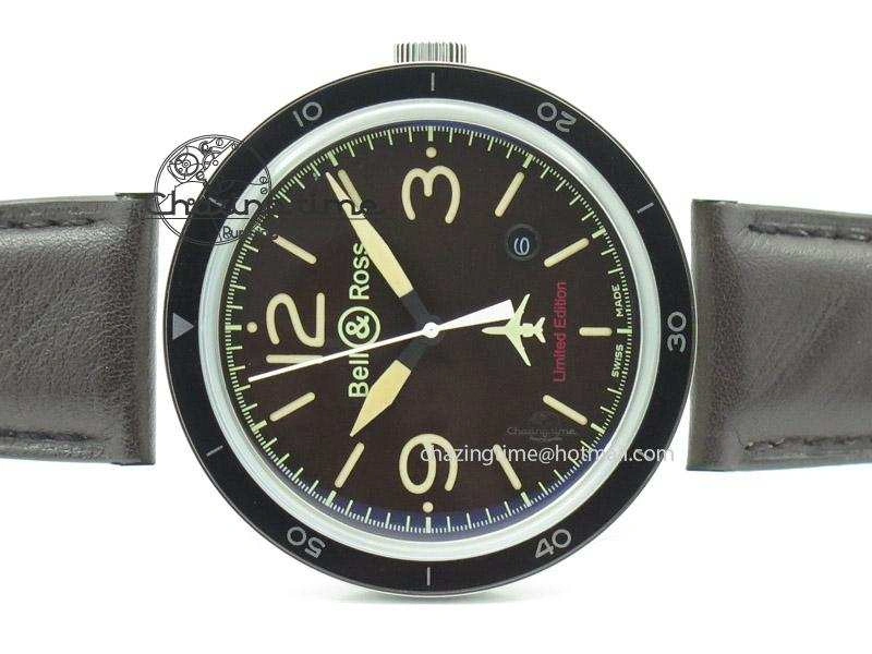BR 123 Falcon Best Edition On Dark Brown Leather Strap Miyota Breathable 5251