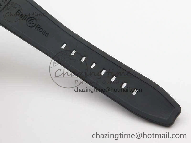 BR 123 GMT 24H SS Blue Dial On Black Rubber Strap A Upgraded 5206