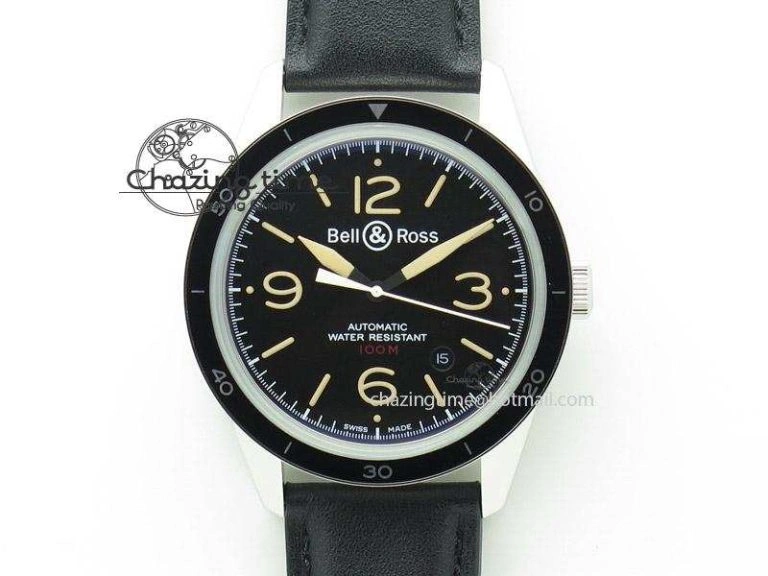 BR 123 Sport Heritage Best Edition On Black Leather Strap Miyota Flexible 5250