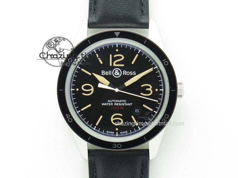 BR 123 Sport Heritage Best Edition On Black Leather Strap Miyota Flexible 5250