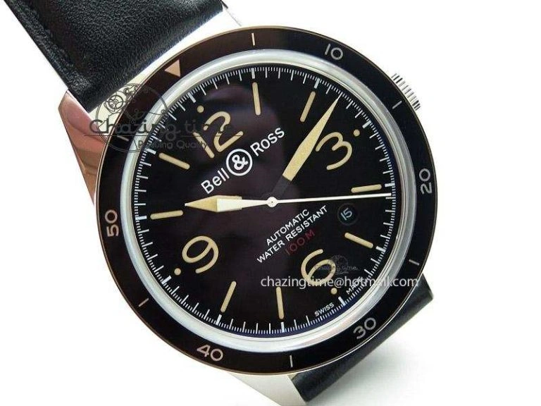BR 123 Sport Heritage Best Edition On Black Leather Strap Miyota Flexible 5250