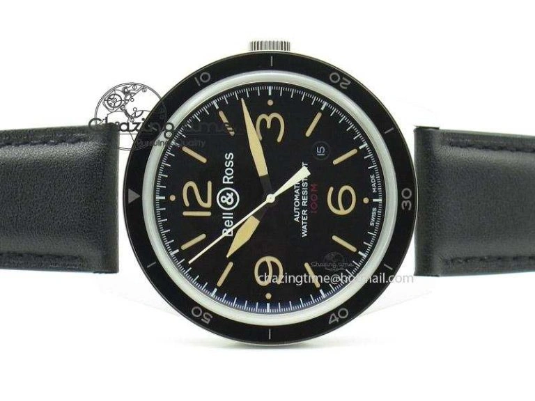 BR 123 Sport Heritage Best Edition On Black Leather Strap Miyota Flexible 5250