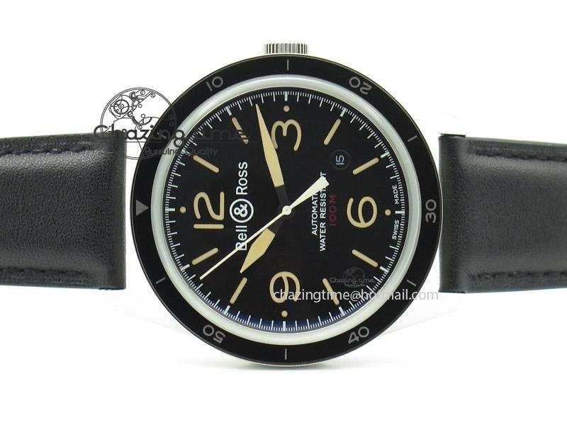 BR 123 Sport Heritage Best Edition On Black Leather Strap Miyota Flexible 5250
