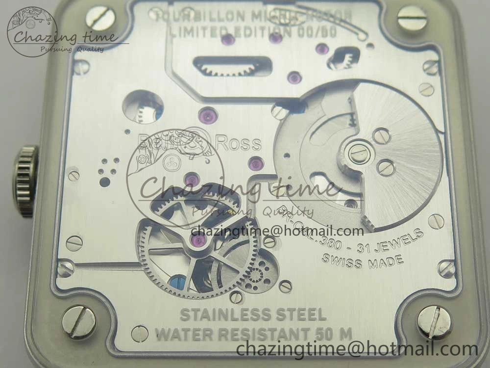 SmoothTexture BR-X2 Sapphire Tourbillon BBR Best Edition Steel Dial on Gray Leather Strap 5184
