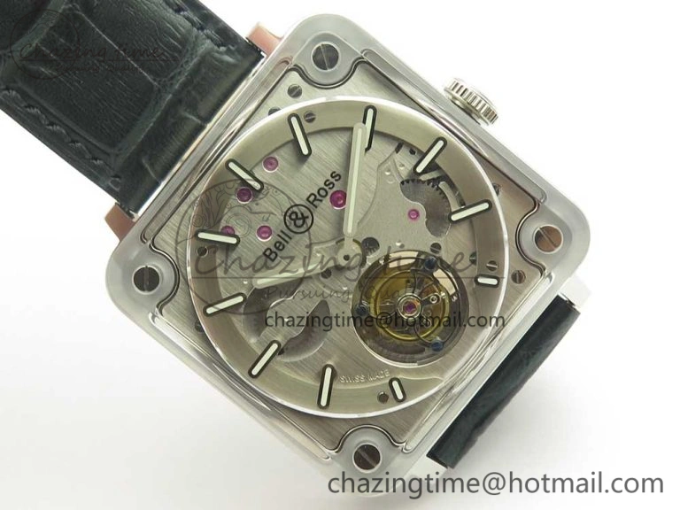 SmoothTexture BR-X2 Sapphire Tourbillon BBR Best Edition Steel Dial on Gray Leather Strap 5184