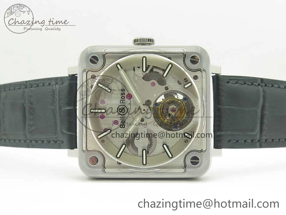 SmoothTexture BR-X2 Sapphire Tourbillon BBR Best Edition Steel Dial on Gray Leather Strap 5184