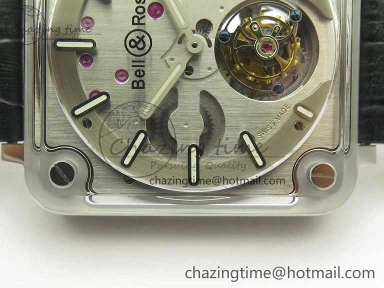 SmoothTexture BR-X2 Sapphire Tourbillon BBR Best Edition Steel Dial on Gray Leather Strap 5184
