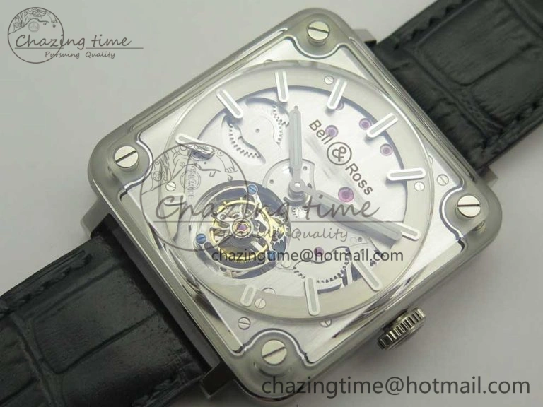 SmoothTexture BR-X2 Sapphire Tourbillon BBR Best Edition Steel Dial on Gray Leather Strap 5184