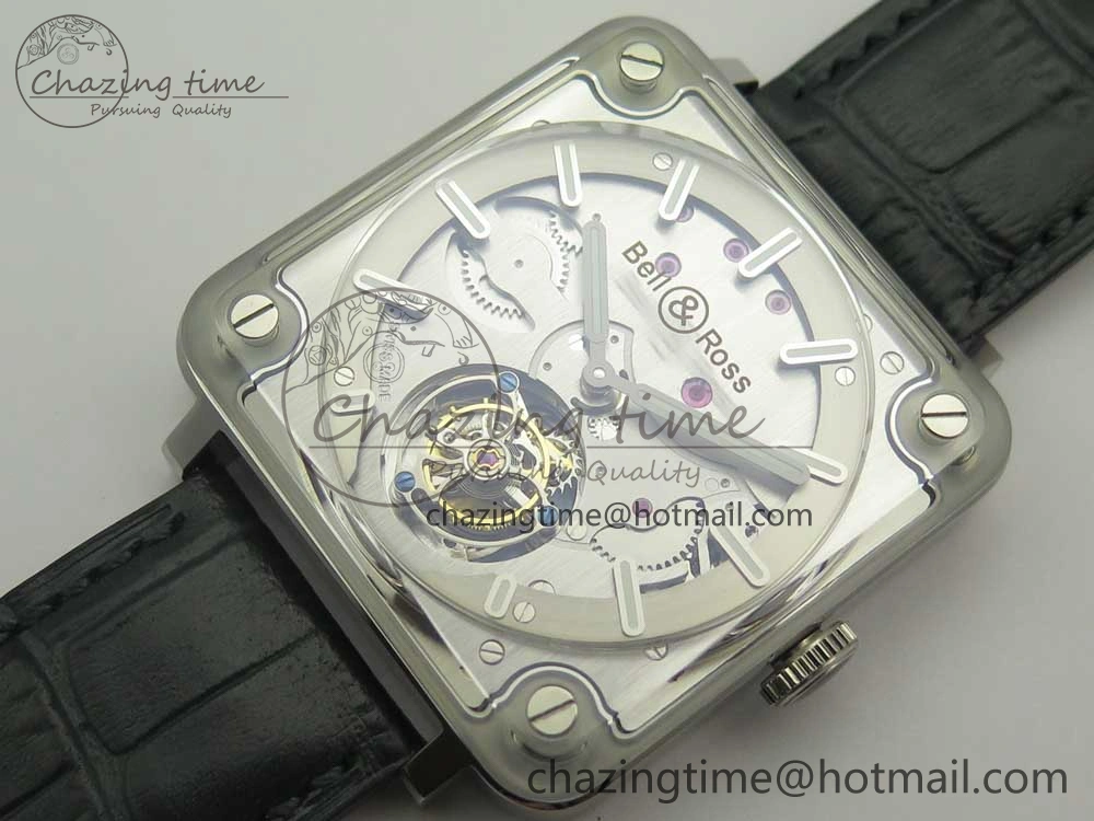 SmoothTexture BR-X2 Sapphire Tourbillon BBR Best Edition Steel Dial on Gray Leather Strap 5184