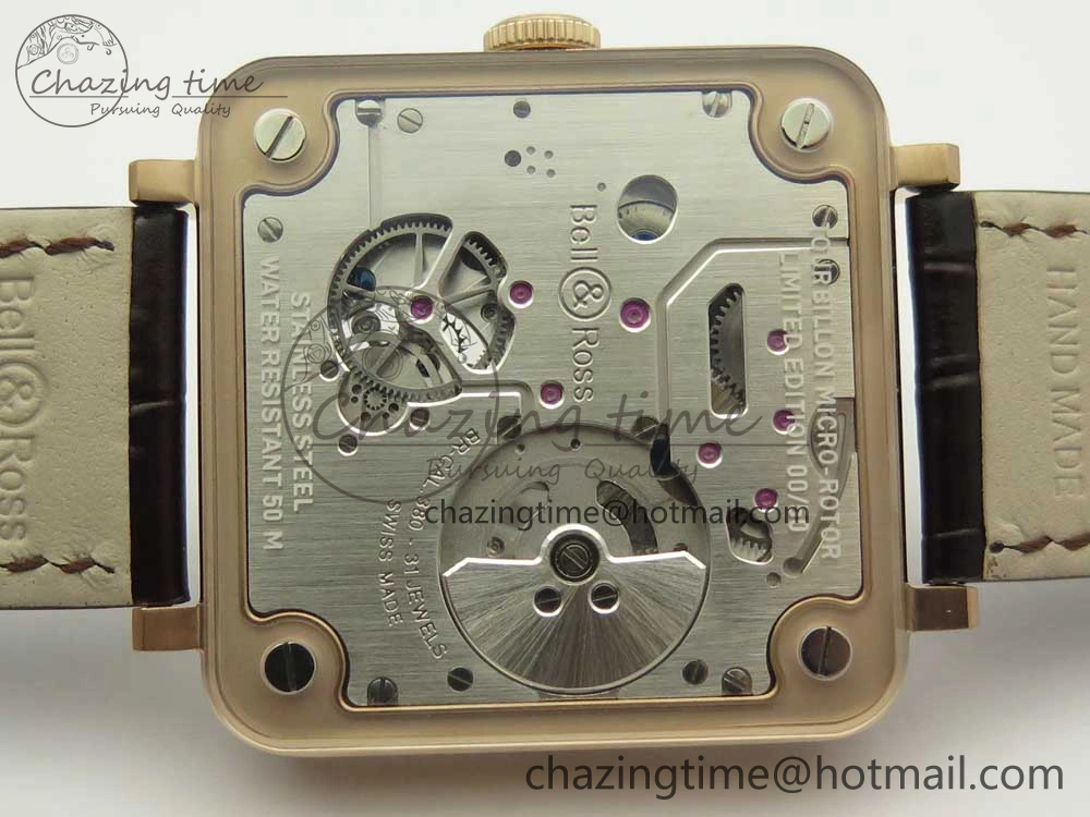 BR-X2 Sapphire Tourbillon RG BBR Best Edition Steel Dial on Brown Leather Strap V Comfortable 5180