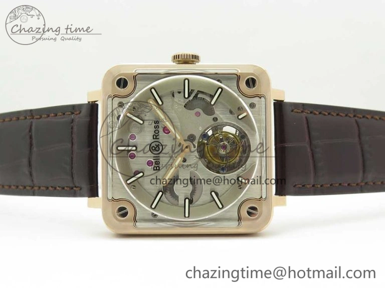 BR-X2 Sapphire Tourbillon RG BBR Best Edition Steel Dial on Brown Leather Strap V Comfortable 5180