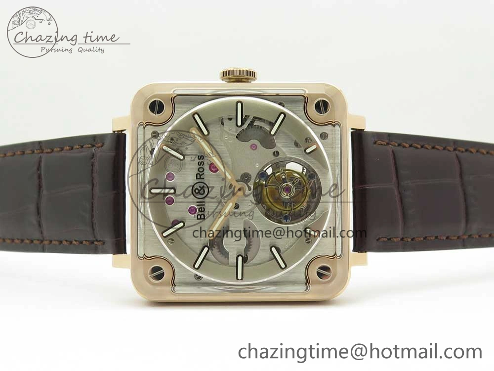 BR-X2 Sapphire Tourbillon RG BBR Best Edition Steel Dial on Brown Leather Strap V Comfortable 5180