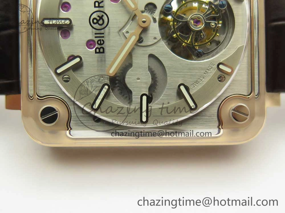 BR-X2 Sapphire Tourbillon RG BBR Best Edition Steel Dial on Brown Leather Strap V Comfortable 5180