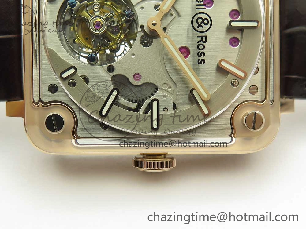 BR-X2 Sapphire Tourbillon RG BBR Best Edition Steel Dial on Brown Leather Strap V Comfortable 5180