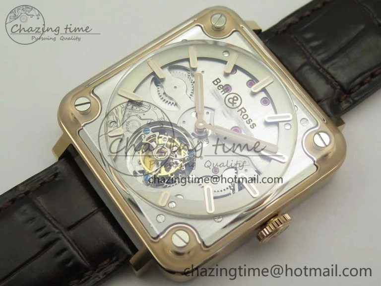 BR-X2 Sapphire Tourbillon RG BBR Best Edition Steel Dial on Brown Leather Strap V Comfortable 5180