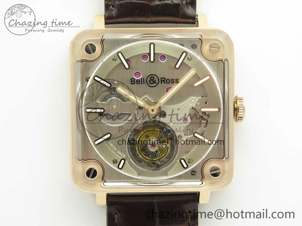 BR-X2 Sapphire Tourbillon RG BBR Best Edition Steel Dial on Brown Leather Strap V Comfortable 5180