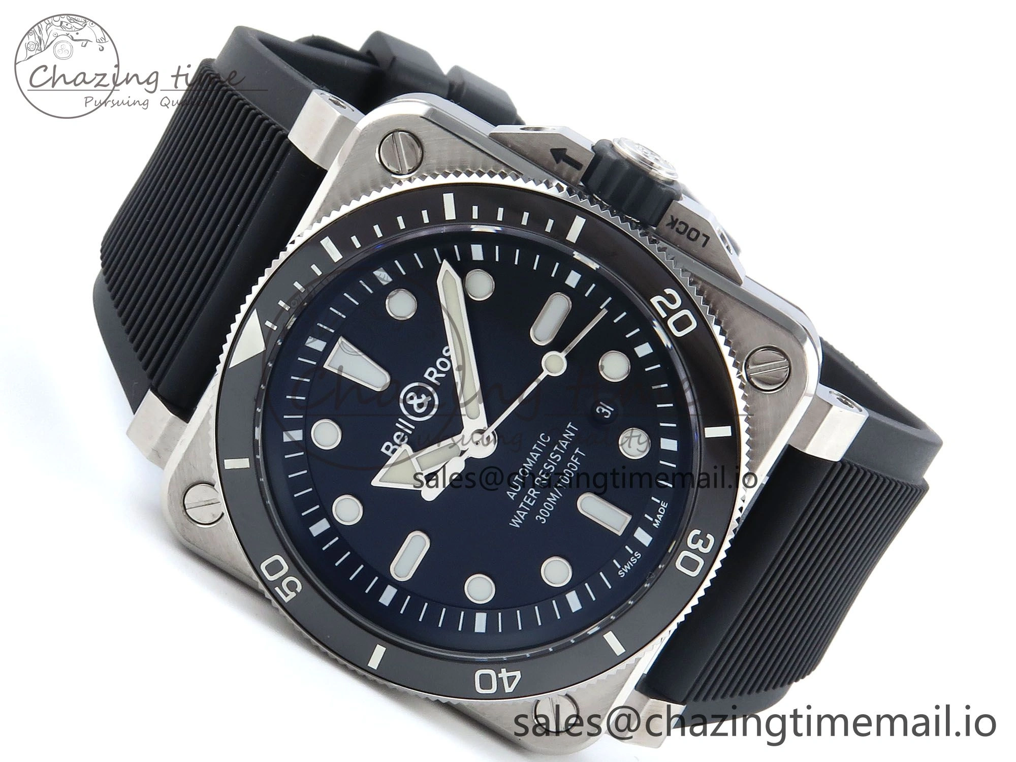 BR03-92 Diver BRF 1:1 Best Edition Black Dial on Black Rubber Strap A Supportive 5163