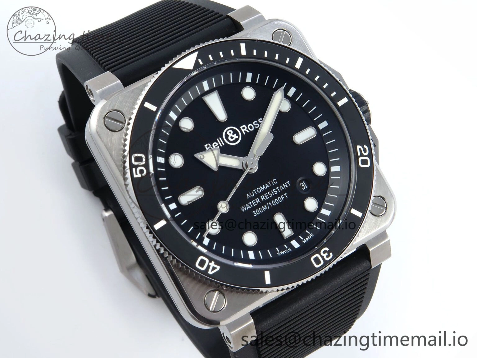 BR03-92 Diver BRF 1:1 Best Edition Black Dial on Black Rubber Strap A Supportive 5163