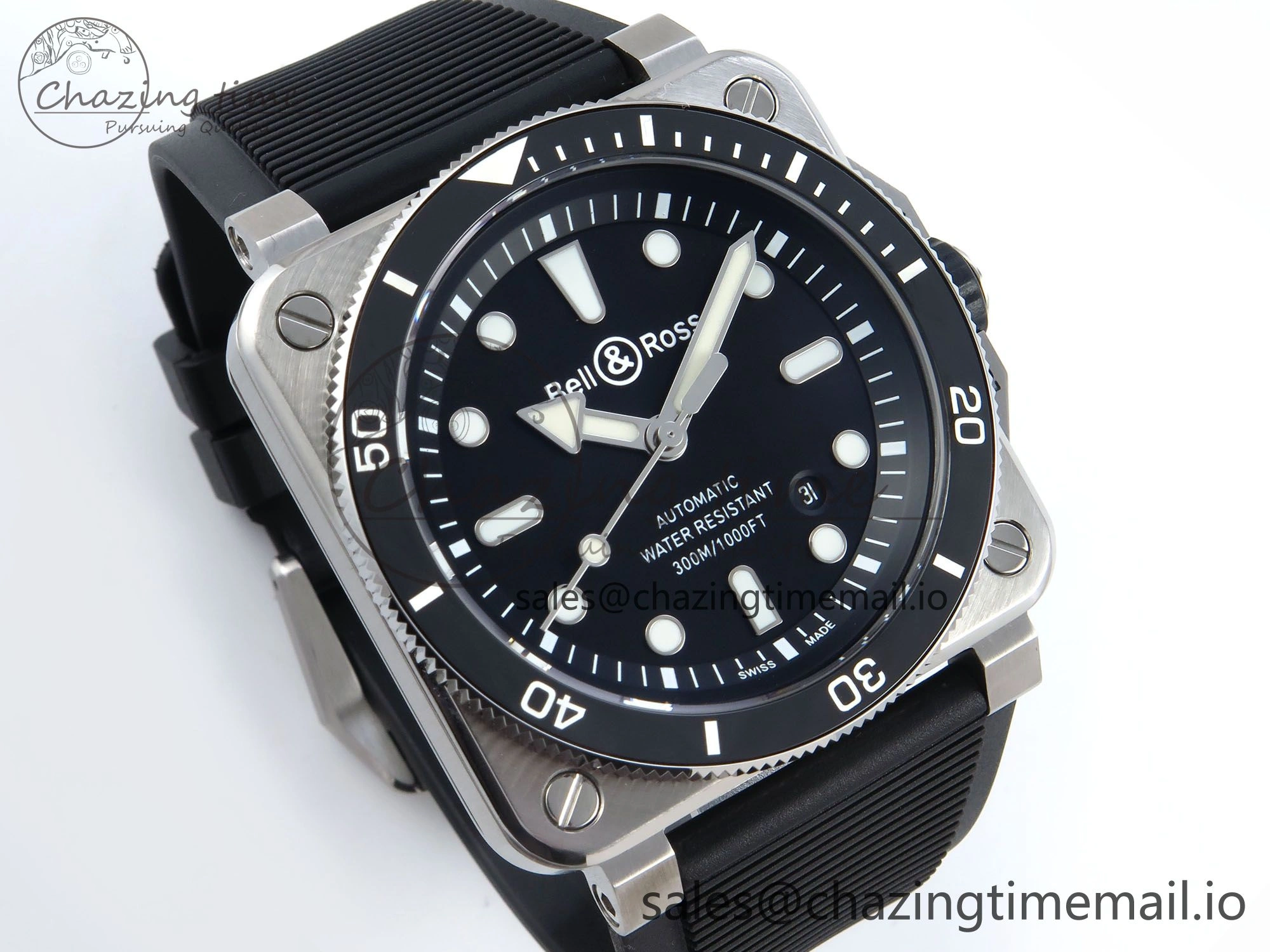 BR03-92 Diver BRF 1:1 Best Edition Black Dial on Black Rubber Strap A Supportive 5163
