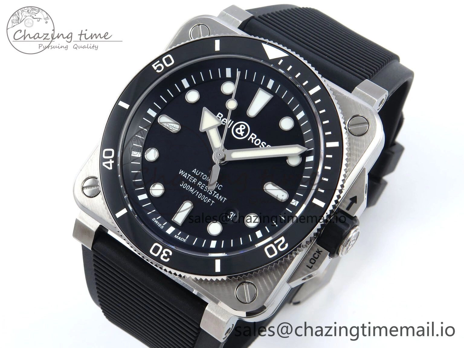 BR03-92 Diver BRF 1:1 Best Edition Black Dial on Black Rubber Strap A Supportive 5163
