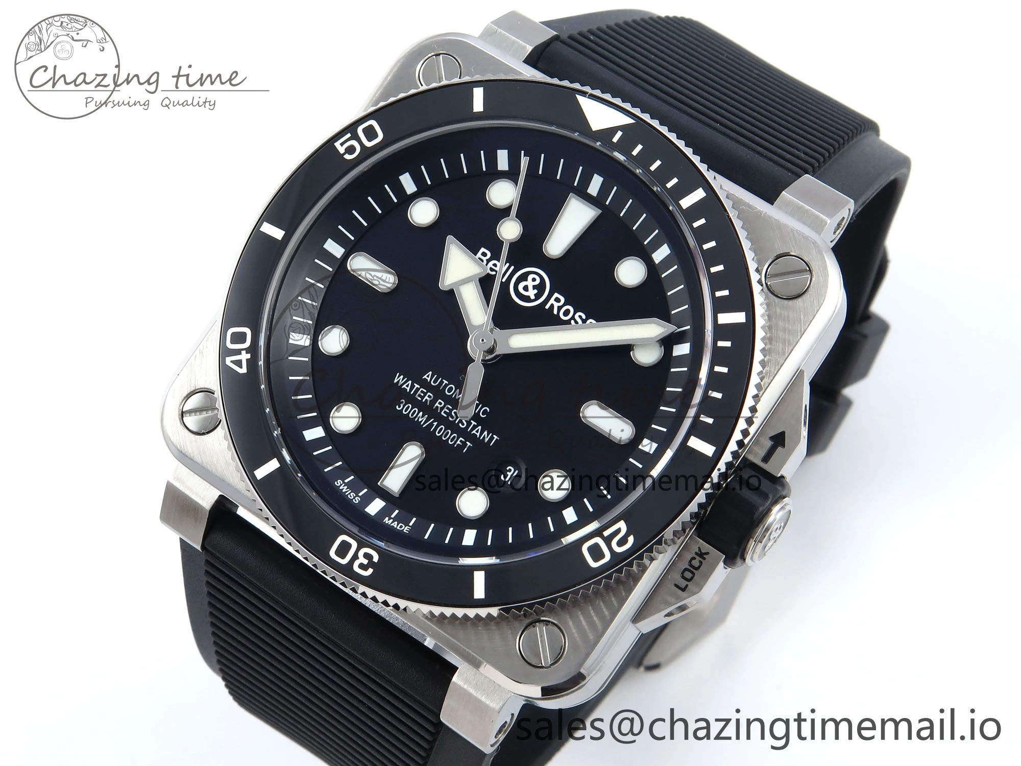 BR03-92 Diver BRF 1:1 Best Edition Black Dial on Black Rubber Strap A Supportive 5163