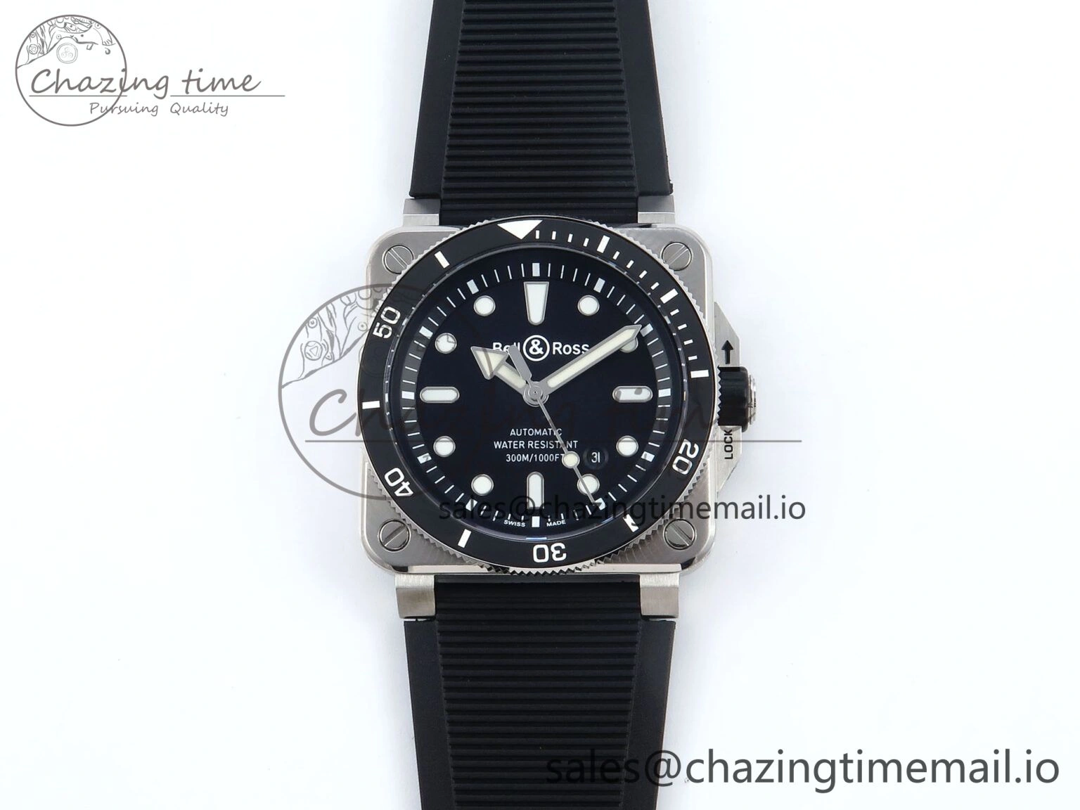BR03-92 Diver BRF 1:1 Best Edition Black Dial on Black Rubber Strap A Supportive 5163