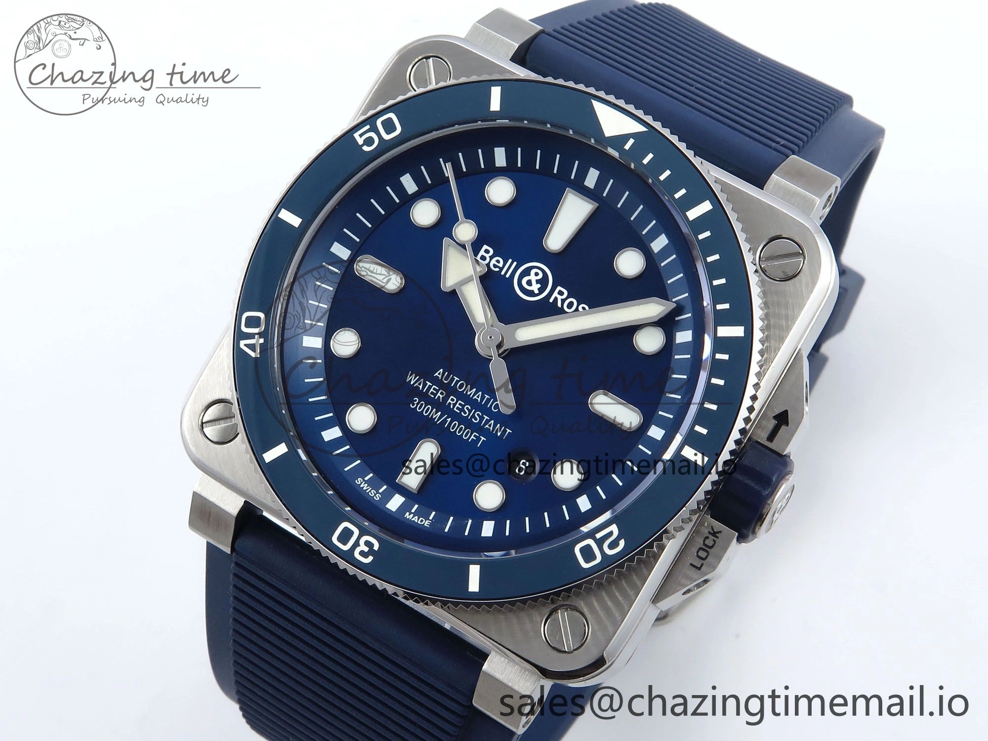 FashionForward BR03-92 Diver BRF 1:1 Best Edition Blue Dial on Blue Rubber Strap A 5162