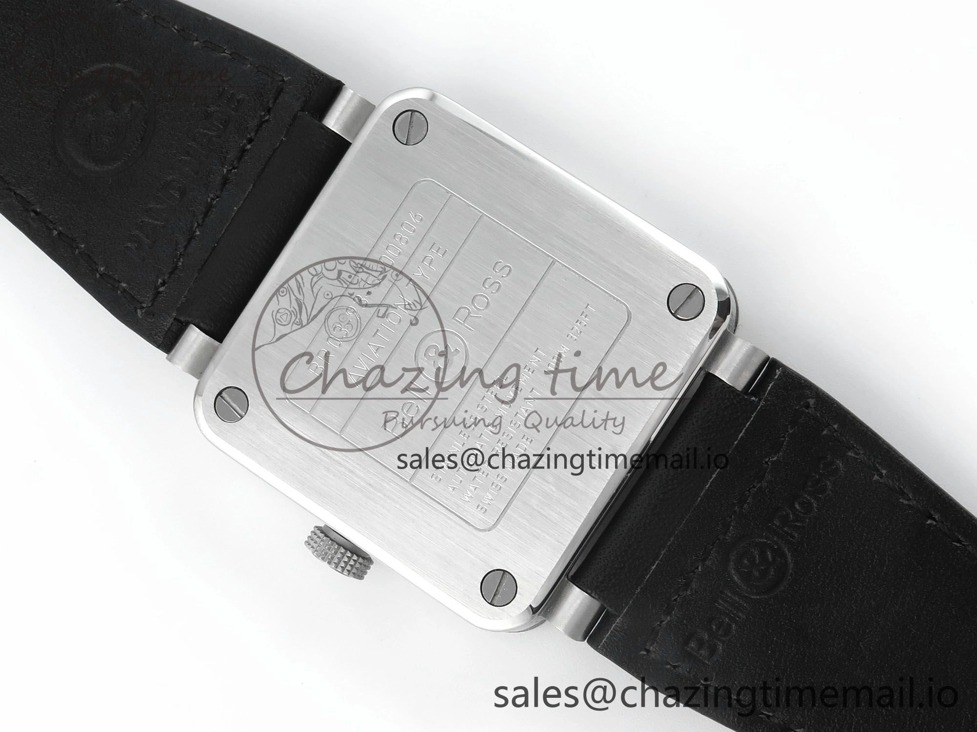 Supportive BR03-93 GMT BRF 1:1 Best Edition Black Dial on Black Leather Strap A 5158