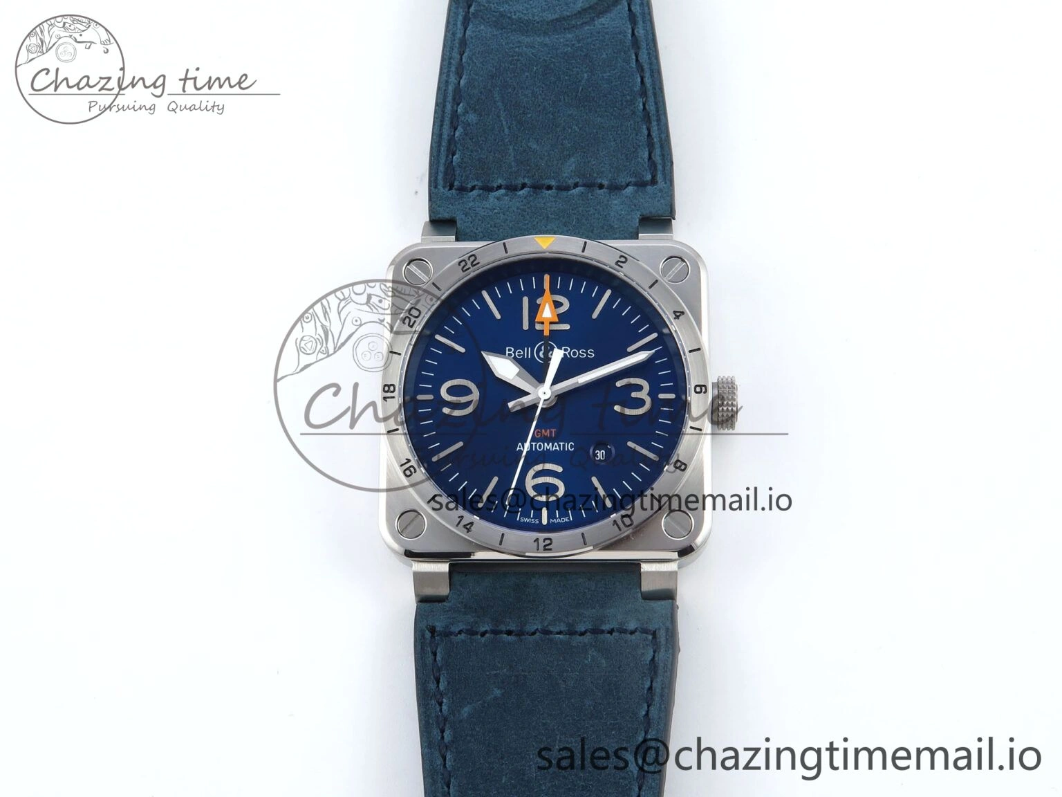 BR03-93 GMT BRF 1:1 Best Edition Blue Dial on Blue Leather Strap A Durable 5161