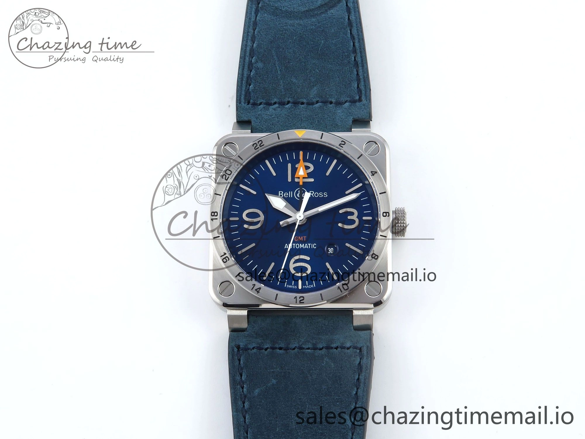 BR03-93 GMT BRF 1:1 Best Edition Blue Dial on Blue Leather Strap A Durable 5161