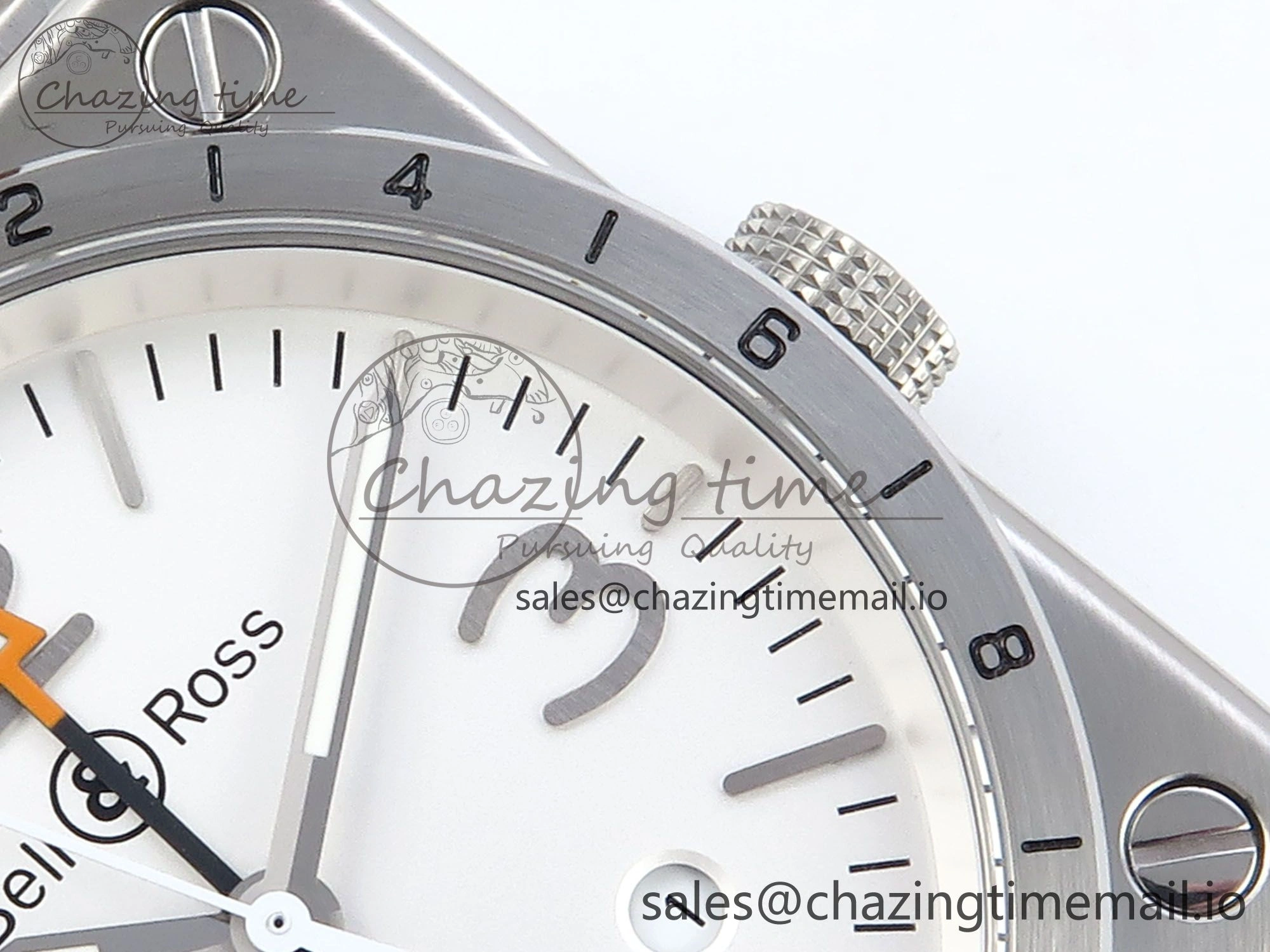 Affordable BR03-93 GMT BRF 1:1 Best Edition White Dial on Brown Leather Strap A 5160