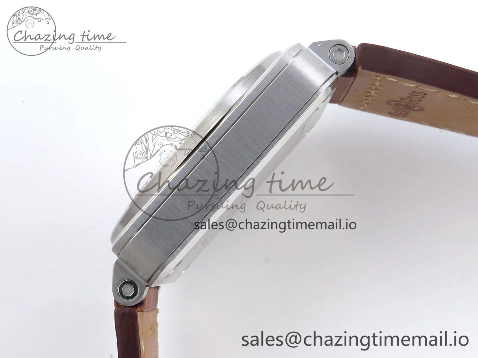 Affordable BR03-93 GMT BRF 1:1 Best Edition White Dial on Brown Leather Strap A 5160