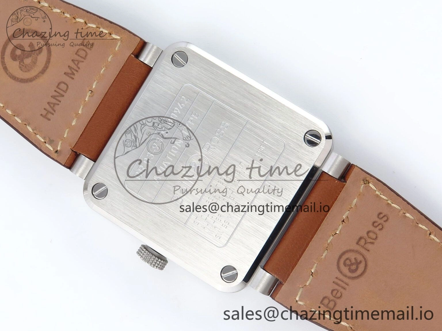 Affordable BR03-93 GMT BRF 1:1 Best Edition White Dial on Brown Leather Strap A 5160