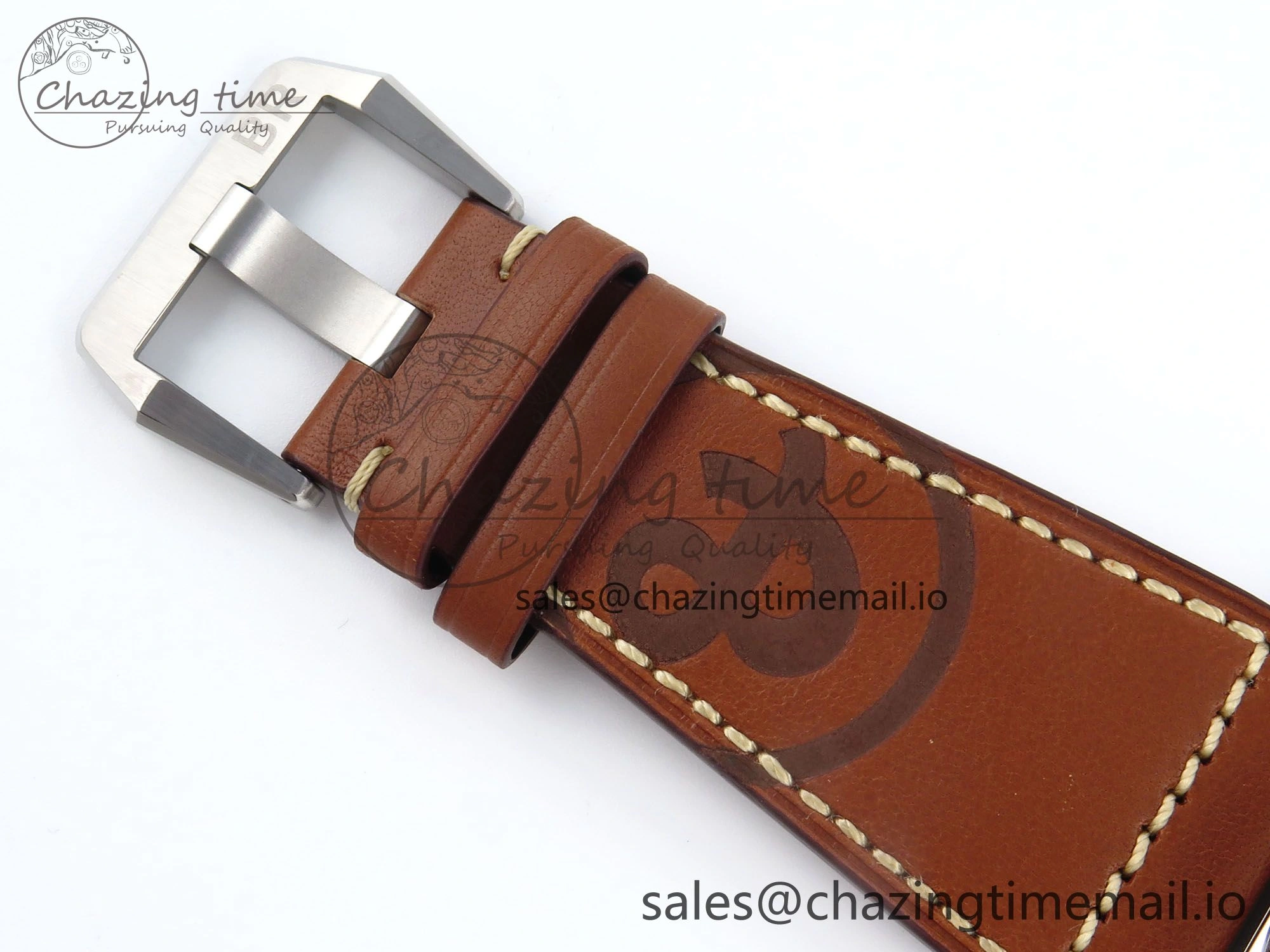 Affordable BR03-93 GMT BRF 1:1 Best Edition White Dial on Brown Leather Strap A 5160
