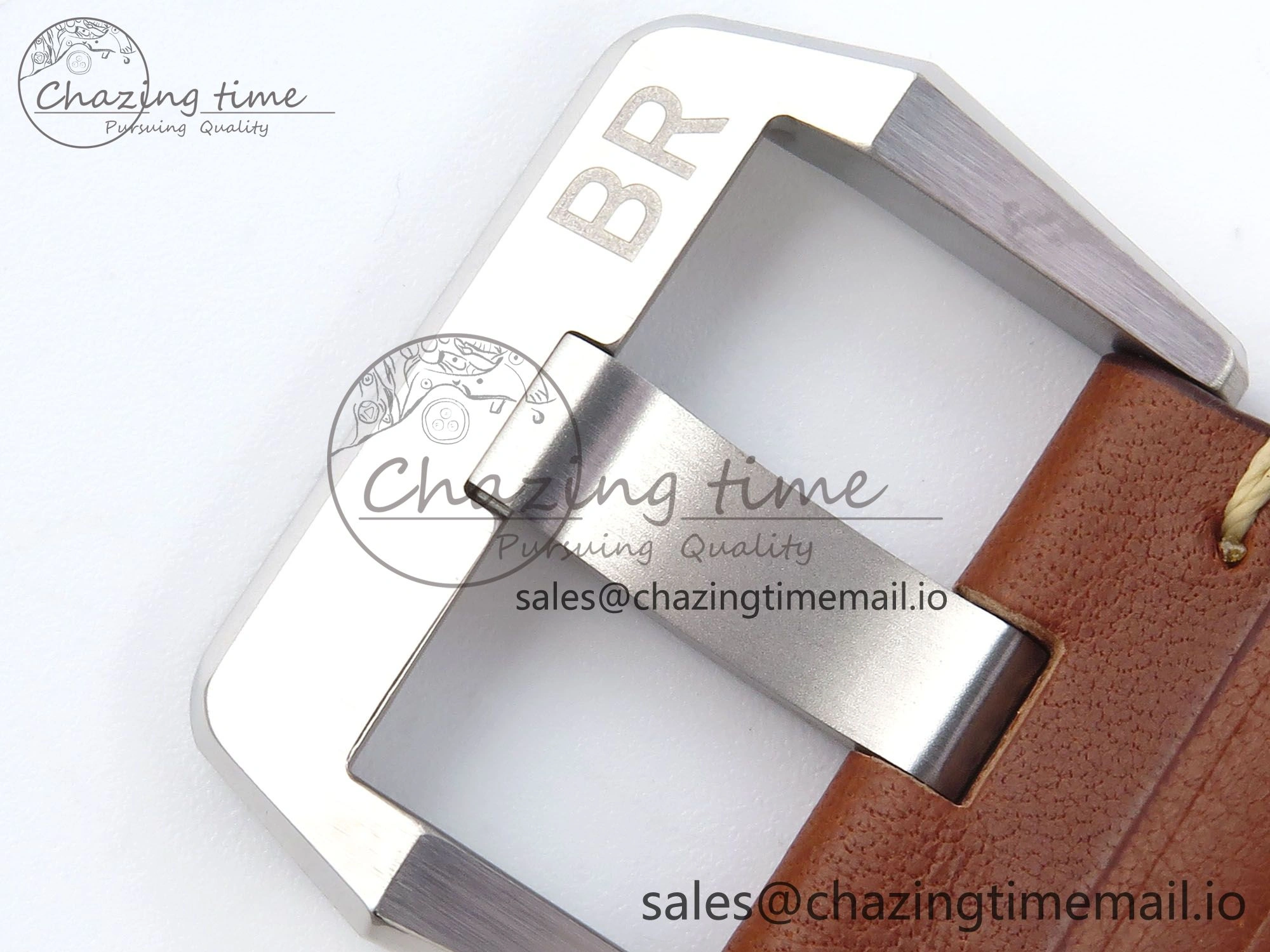 Affordable BR03-93 GMT BRF 1:1 Best Edition White Dial on Brown Leather Strap A 5160